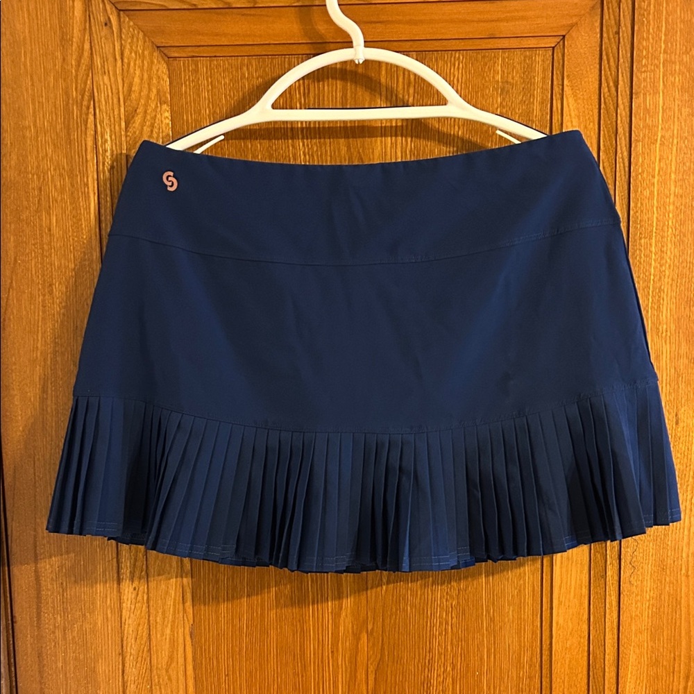 Navy Blue Tennis Skirt with Pleated Bottom